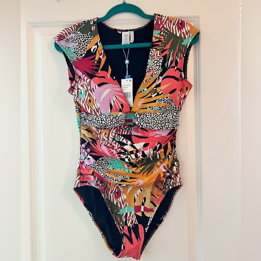 Bleu Rod Beattie Jungle Print Swimsuit (10) NWT